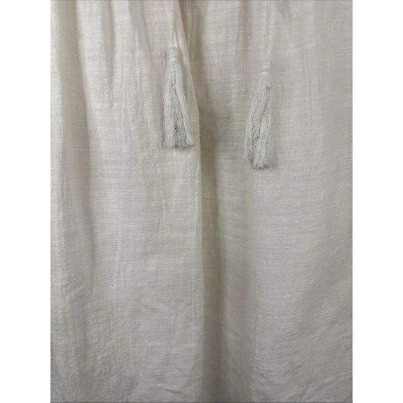 J Crew Tunic XXS Embroidered Top Beach Cover Up With Tassels Beaded - Picture 5 of 9